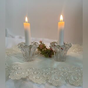 3/55$ Home set of 2 Vintage Glass made‎ in Germany candle holder